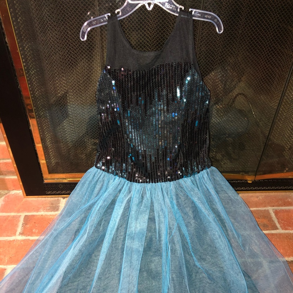 NWT Girls Blue and Black “Le Pink” Party Dress
